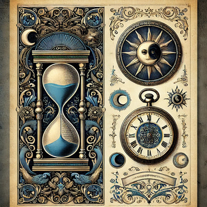 Kit of Mini File Folders with Astrological Clocks - TheAstroPrintables